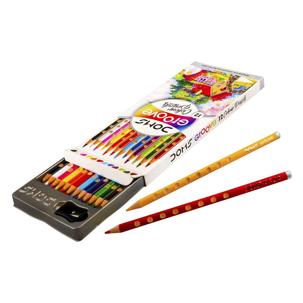 DOMS Groove Colour Pencil 12 Shades - Colour Pencils - DOMS - Swas