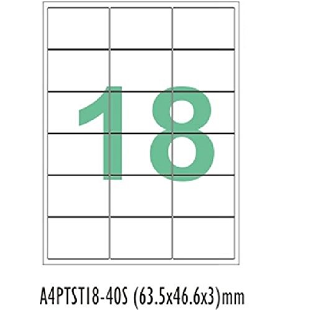 Desmat A4 Size Labels (18 Label Sheet, ST18)- 100 Sheets ...