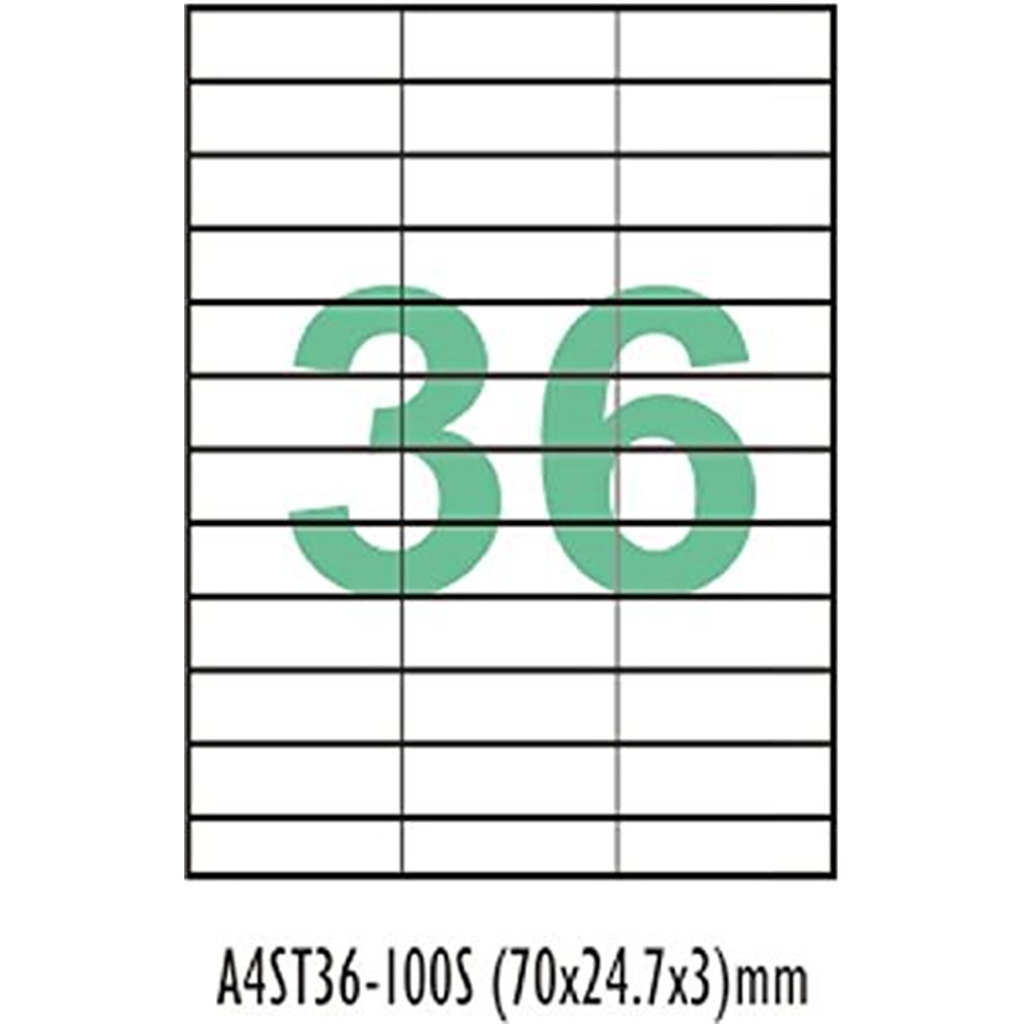 Desmat A4 Size Labels (36 Label Sheet, ST36)- 100 Sheets - Paper Labels - Desmat - Swas Stationery