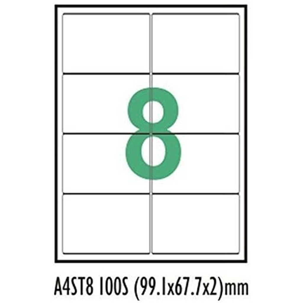 Desmat A4 Size Labels (8 Label Sheet, ST8)- 100 Sheets ...