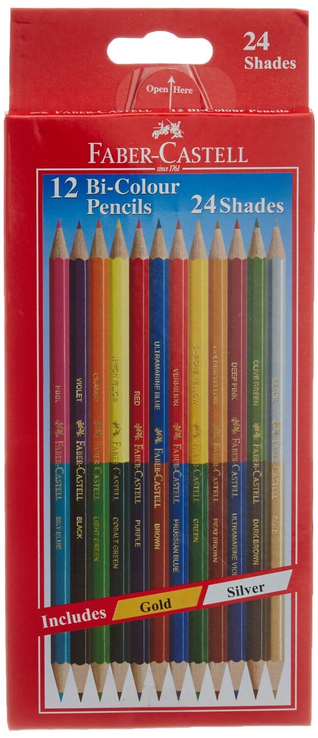  Faber  Castell  Bi Colour Pencils 24 Shades  Pack of 12  