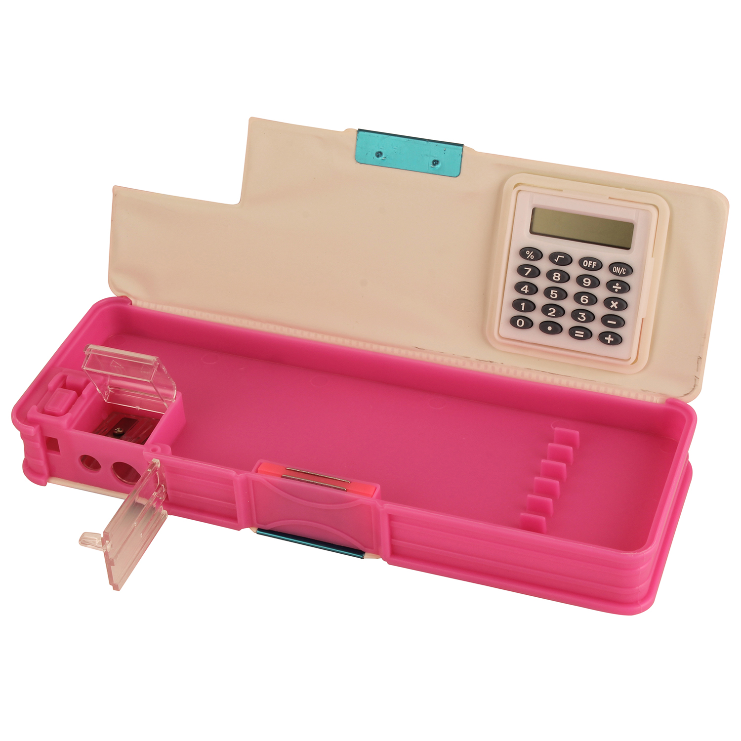 STYM Pencil Box With Twist Calculator Plastic (2 sides, Set of 1, Pink