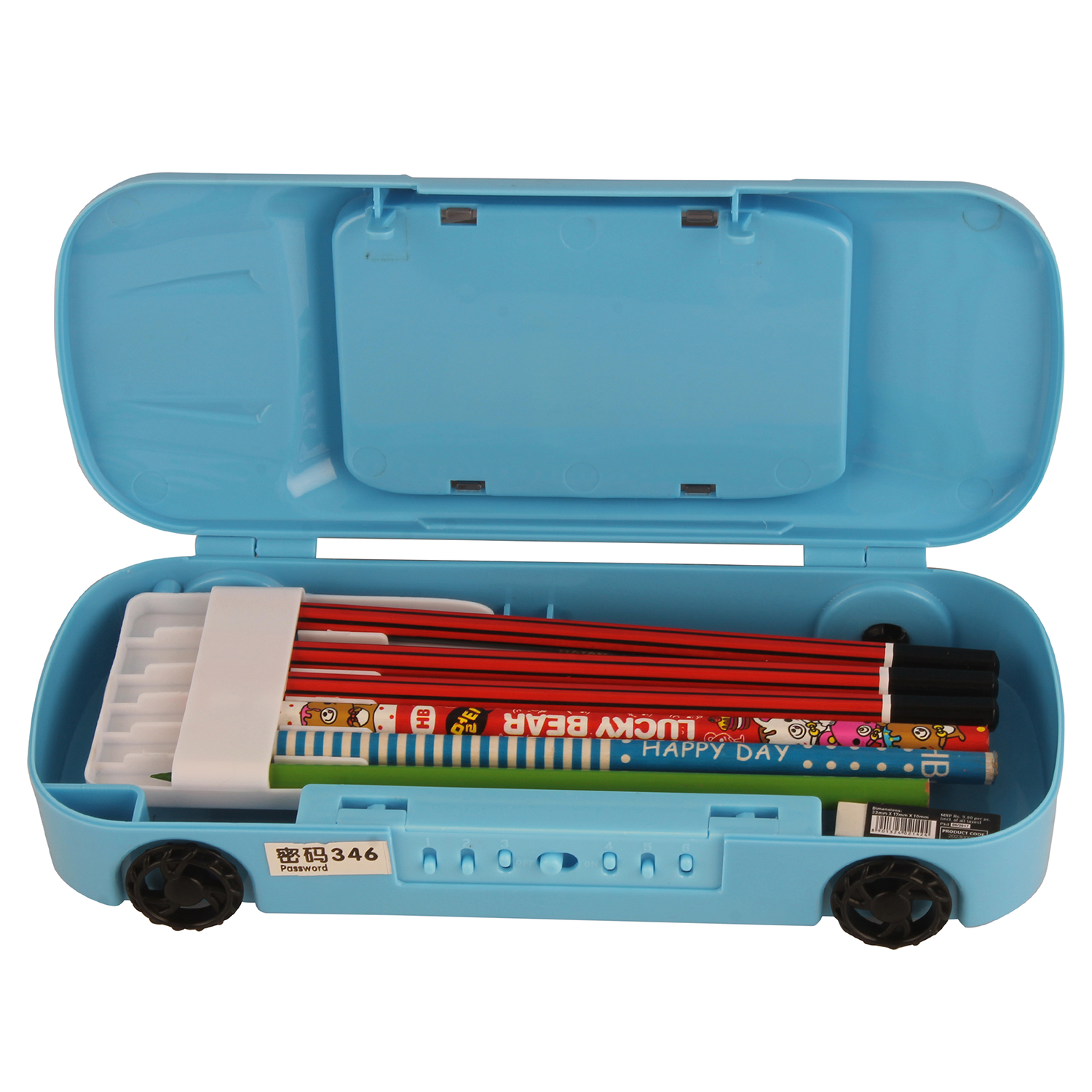 STYM Pencil Box With PinBall & Combination Lock (Car Shape, Set of 1, Blue) Pencil Boxes