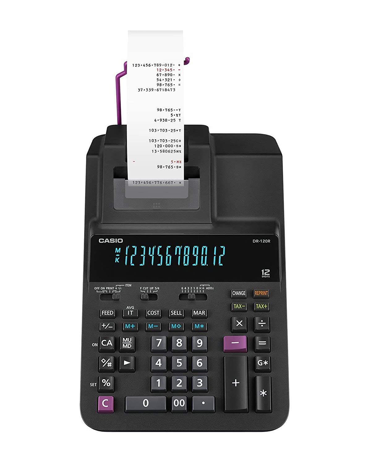 Casio DR120RBK Printing Calculator Printing Casio Swas Stationery
